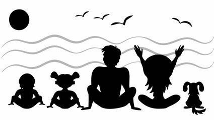 Beach watching the sunset.eps