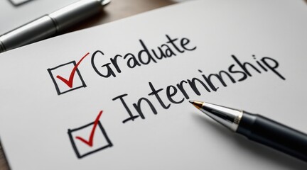 Obraz premium long term student goals concept. Checklist for graduate internship completion.