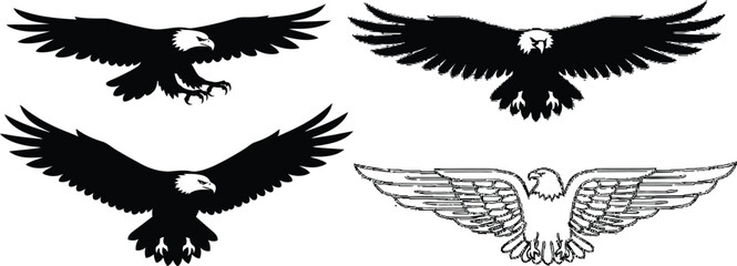 Majestic eagles in flight soaring powerfully with outstretched wings symbolizing freedom and strength