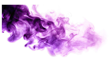 Transparent purple smoke forming soft cloud concept. Beautiful swirling purple smoke on a transparent background.