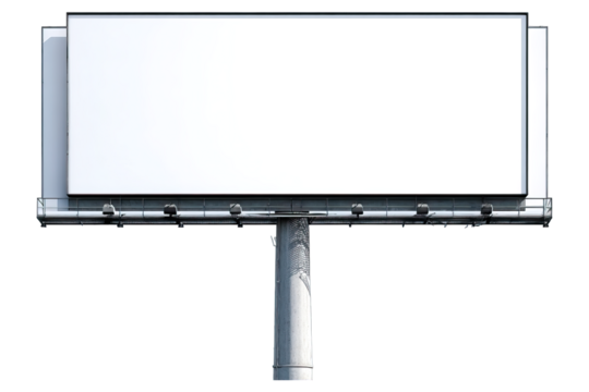 Empty advertising billboard mockup frame concept. Blank billboard ready for advertising in a city setting.