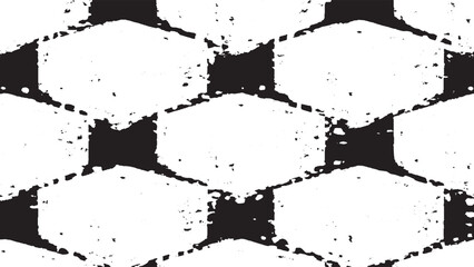 Grunge black and white hexagon pattern texture with distressed abstract design perfect for posters, wallpaper, print projects, digital art, creative backgrounds, and modern layouts
