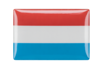 Luxembourg flag emblem with vibrant red, white, and blue for national pride and global recognition, perfect for travel or cultural themes