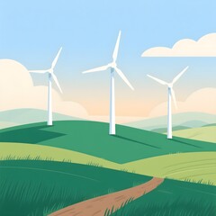 Fototapeta premium wind turbines farm