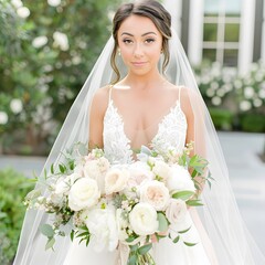 A bride with wedding suit 