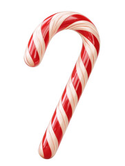 Obraz premium Classic red and white striped candy cane in depth of field on a soft background evoking a festive spirit and holiday cheer isolate on transparent background PNG