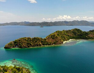 Panoramic view of tropical islands