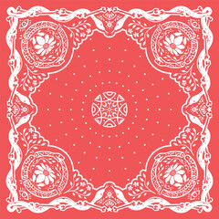 Vector Bandana Design with Ouroboros Snake and Skull Bone Pattern