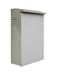 white electrical panel box isolated