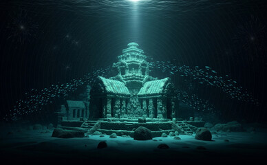 Underwater Sonar Scan Of Ancient Submerged Temple New Year Style