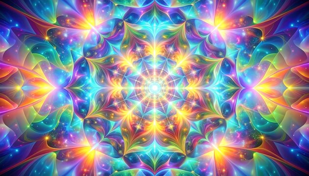 Radiant, symmetrical fractal design