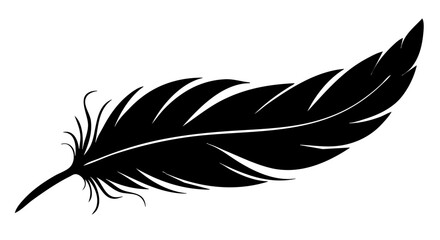 Obraz premium Feather silhouette black vector illustration