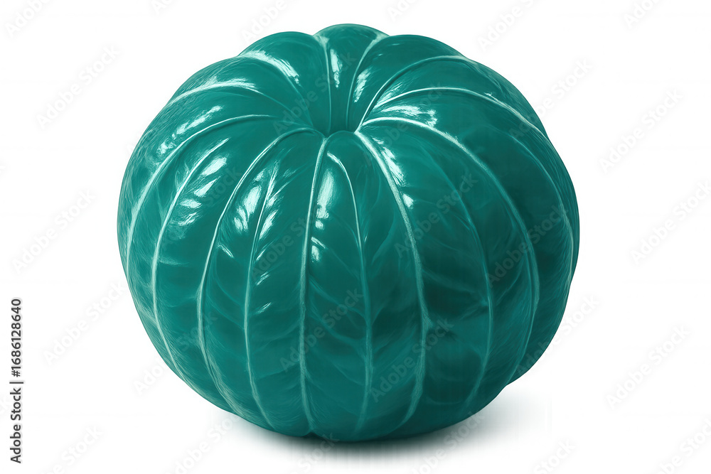 Poster green cabbage with glossy texture isolated on transparent background, offering unique visual for foo