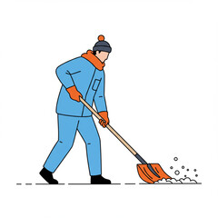 Winter Snow Removal A Person Shoveling Snow