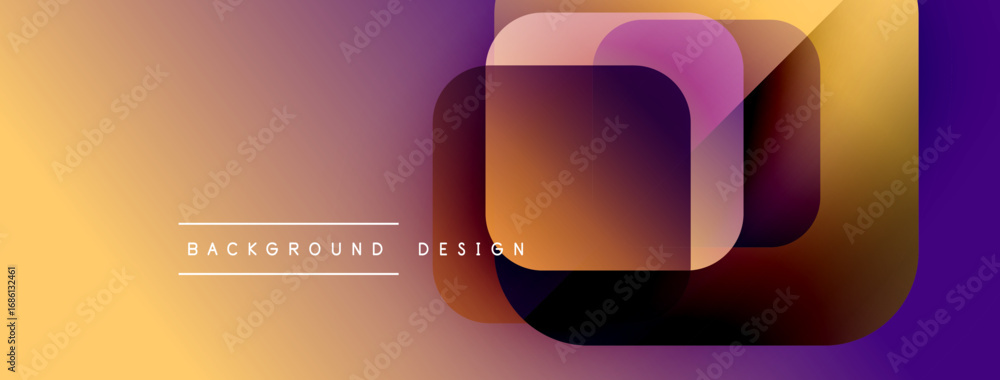 Aufkleber abstract geometric shapes overlap. gradient colors transition from yellow to purple. minimalist desi