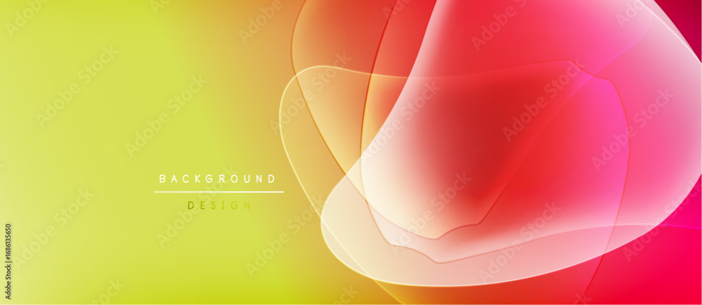 Aufkleber abstract gradients blend yellow, orange, pink hues. overlapping shapes create dynamic visual texture