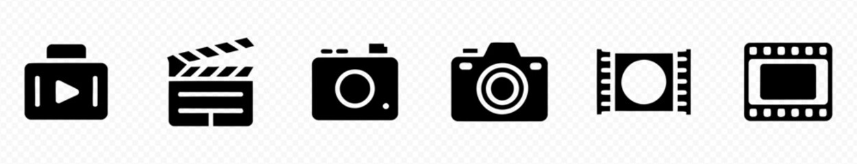 Camera icon set. Photo camera icon in different style. Vector illustration