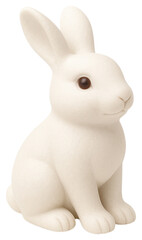Obraz premium Elegant White Ceramic Rabbit Figurine