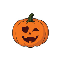 Halloween Pumpkin Vector Single Icon V4 – EPS10, Flat Illustration