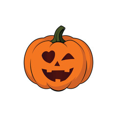 Halloween Pumpkin Vector Single Icon V5 – EPS10, Flat Illustration