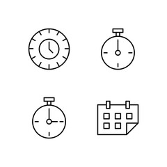 Clock Timer Stopwatch and Calendar Icon Set for Mobile Application