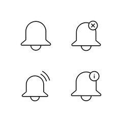 Bell Bell Off Alert and Info Icon Set for Mobile Application