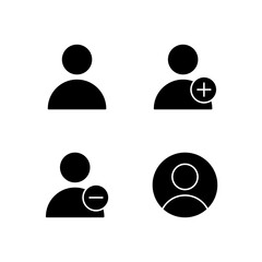 User Profile User Add and User Remove Icon Set for Mobile Application