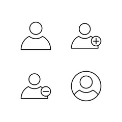 User Profile User Add and User Remove Icon Set for Mobile Application