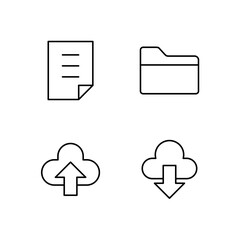 File Folder Upload and Download Icon Set for Modern Web System