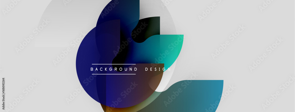 Aufkleber abstract design features overlapping colorful shapes. gradient hues blend, creating dynamic visual e