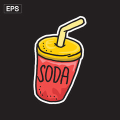 Soda Cup with Straw Illustration