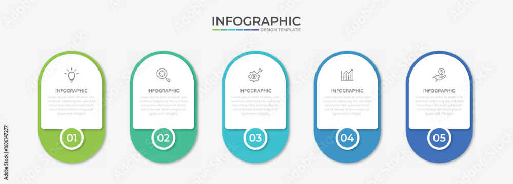 Poster vector infographic label design template with icons and 5 options or steps. can be used for process 