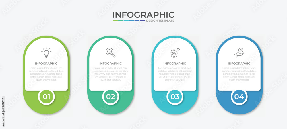 Poster vector infographic label design template with icons and 4 options or steps. can be used for process 
