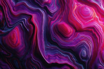 Obraz premium Swirling abstract artwork with vibrant pink, purple, and dark hues creating a fluid, organic texture