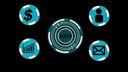 DATA Animation of scope scanning over network of connections. global connections, digital interface, technology and networking concept digitally generated video. - Powered by Adobe