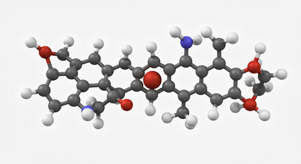 밝고 선명한 분자 구조 3D 모델 이미지