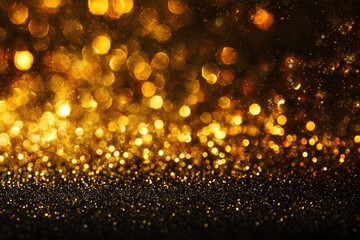 Glittering gold and black bokeh background