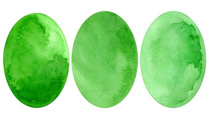 Abstract watercolor green ovals