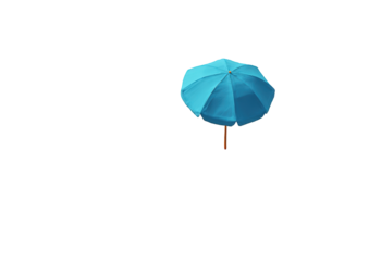 A vibrant blue umbrella against a black backdrop