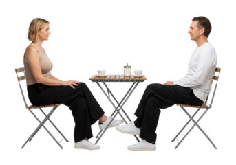 Couple on a Date A Quiet Moment at a Cafe