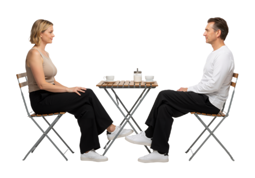 Couple on a Date A Quiet Moment at a Cafe