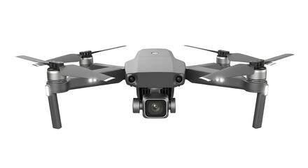 Modern Gray Drone with Integrated Camera and Lighting