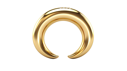 Shiny golden horseshoe symbol of luck and fortune isolated on white background