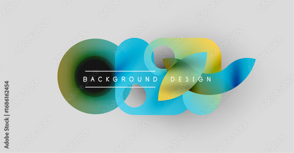 Aufkleber abstract colorful overlapping circles form dynamic background. text reads background design centered