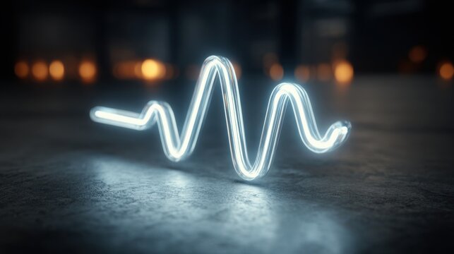 Light painting of a wave representing algorithmic trade executor concept for smart real-time order processing solutions
