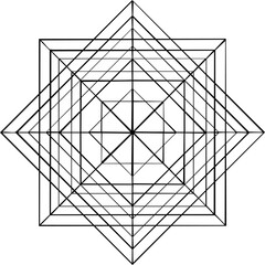  Abstract Geometric Wireframe Star Vector