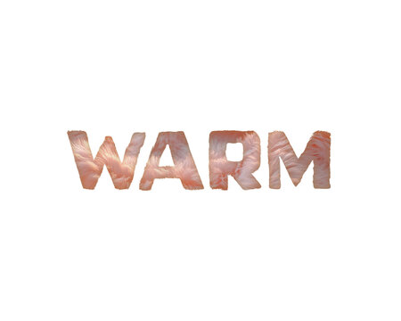 Warm text effect with soft fur texture and cozy feeling
