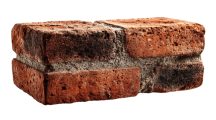 Close-up of a weathered brick.  A single, aged brick
