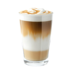Cup of coffee latte isolate on transparent background