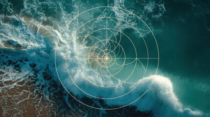 Circle in ocean representing automated fibonacci range concept for pattern-bound trading in financial markets